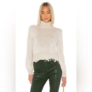 Lovers & Friends GRANITE SWEATER Wool Blend Knit Distressed Color Stone Size S